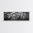 Textured Leaves, Monochrome Nature, Abstract Pattern, Botanical Wall Art, Framed Canvas Print, Modern Bedroom Art, Minimalist Decor