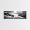 Ocean View, Coastal Cliffs, Dramatic Horizon, Sunset Glow, Canvas Print, Fall Living Room Wall Art, Landscape Nature Photography