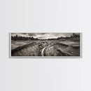 Rugged Riverbed Path, Forest Edge, Moody Terrain, Earthy Scene, Framed Canvas Print, Rustic Cabin Art, Autumn Entryway Decor