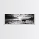 Beach Grill, Sunset Shore, Cloudy Horizon, Canvas Print, Coastal Minimalist Decor, Kitchen Wall Art, Autumn Beach House Accent