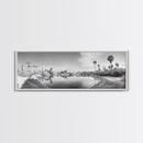 Oasis Reflections, Palm Trees, Desert Scene, Infrared Art Print, Framed Canvas Print, Tropical Wall Art, Boho Bedroom Decor, Tranquil Style