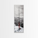 Ice Fishing Rod, Snow Adventure, Winter Sport, Framed Canvas Print, Man Cave Decor, Rustic Cabin Wall Art, Outdoor Lifestyle Photography