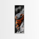 Lizard Closeup, Reptile Wall Art, Bold Colors, Nature Print, Framed Canvas Print, Animal Lover Gift, Office Wall Decor, Modern Jungle Art