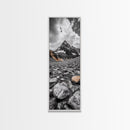 Rocky Peak, Wilderness Art, Orange Accent, Moody Landscape, Framed Canvas Print, Office Decor, Fall Mountainscape Photography