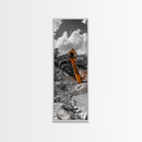 Mining Building, Rustic Industrial, Orange Slide, Historic Wall Art, Canvas Print, Western Decor, Man Cave Fall Style Artwork