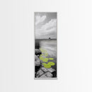 Lily Pads, Serene Pond, Nature Reflection, Framed Canvas Print, Minimalist Landscape Art, Bathroom Wall Art, Tranquil Modern Decor
