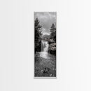 Waterfall Serenity, Mountain Stream Scene, Calming Nature Wall Art, Framed Canvas Print, Neutral Tones Decor, Bathroom or Spa Room Art