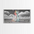 Desert Dust, Color Cloud, Abstract Sky, Surreal Art, Framed Canvas Print, Creative Studio Wall Decor, Whimsical Wall Art, Unique Design