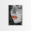 Water Reflection, Female Portrait, Surreal Woman, Canvas Print, Modern Glam Art, Moody Bathroom Decor, Feminine Art, Dreamy Aesthetic