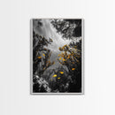 Golden Fish, Kelp Forest, Ethereal Ocean Scene, Framed Canvas Print, Underwater Wall Art, Nature Photography, Bathroom Sea Decor