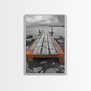 Rustic Dock, Seaside Escape, Coastal Pier, Nautical Wood, Canvas Print, Lake House Decor, Farmhouse Style, Living Room Wall Art