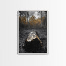 Fallen Log, Autumn Forest, Nature Transition, Framed Canvas Print, Rustic Fall Decor, Cabin Wall Art, Woodland Photography