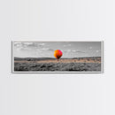 Hot Air Balloon, Colorful Sky, Open Field, Adventure Art, Framed Canvas Print, Whimsical Decor, Playroom Wall Art, Travel Theme