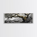 Twisted Oak, Mossy Branches, Forest Giant, Canvas Print, enchanted woodland art, fantasy living room decor, fairytale vibe