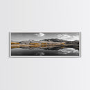 Yellow Trees, Mirror Lake, Majestic Mountains, Canvas Print, Fall Wall Art, Nature Photography, Peaceful Landscape Decor
