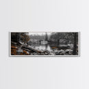 Waterfall Serenity, Autumn Forest Print, Tranquil Landscape, Framed Canvas Print, Nature Lover Gift, Cozy Living Room or Office Decor