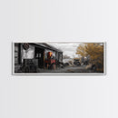 Abandoned Workshop, Rural Americana Scene, Autumn Landscape, Canvas Print, Farmhouse Decor, Rustic Fall Entryway or Garage Wall Art