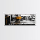 Yellow Metal Lever, Industrial Machine Detail, Workshop Photography, Gritty Rustic Vibe, Canvas Print, Garage Wall Art, Urban Loft Decor