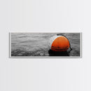 Orange Buoy Water, Minimal Marine Still Life, Nautical Photography, Ocean Vibe, Canvas Print, Bathroom Wall Art, Coastal Industrial Decor