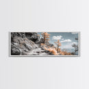 Canyon Hike, Autumn Pathway, Orange Foliage, Rocky Trail, Framed Canvas Print, Nature Adventure Wall Art, Boho Fall Home Decor