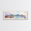 Island Harbour, Anguila Watercolor Print, Vacation Gift, Anguila Wall Art, Beach Painting, Beach Decor, Large Wall Art, Wood Frame Art