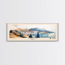 Siros, Greece Watercolor Print, Vacation Gift, Greece Wall Art, Beach Painting, Beach Decor, Large Wall Art, Wood Frame Art