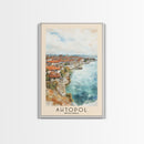 Ahtopol, Bulgaria Watercolor Beach Print, Vacation Gift, Bulgaria Wall Art, Beach Painting, Beach Decor, Beach Painting
