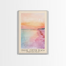 Cruise Center Beach, Turks and Caicos Watercolor Print, Vacation Gift, Turks and Caicos Wall Art, Beach Painting, Beach Decor, Large Wall Art, Wood Frame Art