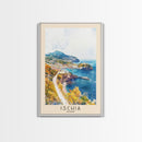 Ischia, Italy Watercolor Beach Print, Vacation Gift, Italy Wall Art, Beach Painting, Beach Decor, Beach Painting