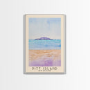 Pitt Island, New Zealand Watercolor Beach Print, Vacation Gift, New Zealand Wall Art, Framed Canvas Print, Framed Beach Painting