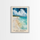 Playa Grande, Dominican Republic Watercolor Beach Print, Vacation Gift, Dominican Republic Wall Art, Framed Canvas Print, Framed Beach Painting