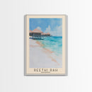 Reethi Rah, Maldives Watercolor Beach Print, Vacation Gift, Maldives Wall Art, Framed Canvas Print, Framed Beach Painting