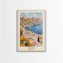 Symi, Greece Watercolor Beach Print, Vacation Gift, Greece Wall Art, Beach Painting, Beach Decor, Beach Painting