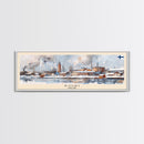 Pori Finland Travel Art, City Art, Framed Canvas Print or Metal Wall Art, Europe Travel Poster, Panoramic Wall Art, Extra Wide Wall Art