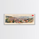 Manisa Turkey Wall Art, Panoramic Travel Poster, Panoramic Framed Canvas Print, City Wall Art, Wall Hanging Home Decor, Travel Art