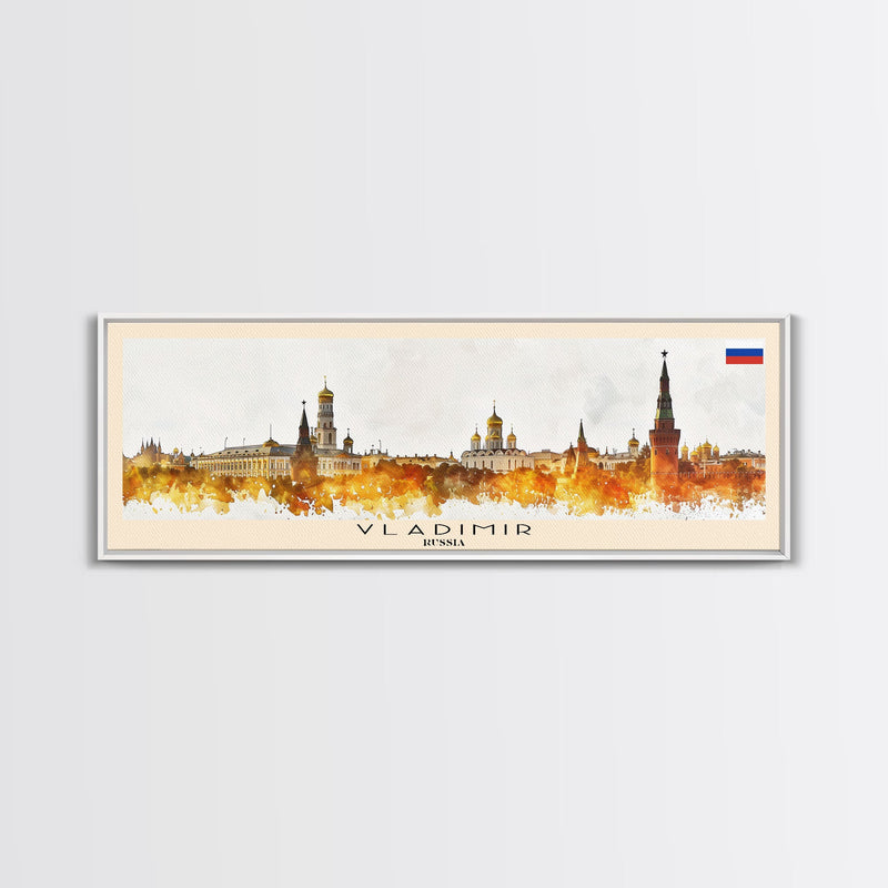 Vladimir Russia Wall Art, Panoramic Travel Poster, Panoramic Framed Canvas Print, City Wall Art, Wall Hanging Home Decor, Travel Art