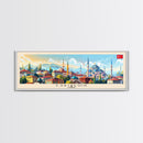 Eskisehir Turkey Panoramic Travel Poster, Framed Canvas Print or Metal Wall Art, Travel Art, Home Decor, Panoramic Painting, Midcentury Art