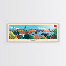 Odense Denmark Wall Art, Panoramic Travel Poster, Panoramic Framed Canvas Print, City Wall Art, Wall Hanging Home Decor, Travel Art
