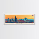 Prague Czech Republic Travel Art, City Art, Framed Canvas Print or Metal Wall Art, Europe Travel Poster, Panoramic Wall Art, Extra Wide Wall Art