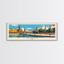 Seville Spain Panoramic Travel Poster, Framed Canvas Print or Metal Wall Art, Travel Art, Home Decor, Panoramic Painting, Midcentury Art