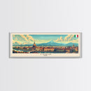 Turin Italy Panoramic Travel Poster, Framed Canvas Print or Metal Wall Art, Travel Art, Home Decor, Panoramic Painting, Midcentury Art