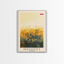 Bydgoszcz Poland Travel Poster Framed Canvas Print, Watercolor Cityscape, Wall Art, Home Decor, Travel Print, Boho Style, Art Piece