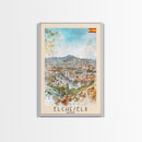 Elche, Spain Vibrant Framed Canvas Print. Stunning Wall Art for Living Room or Bedroom Decor, Spanish Travel Poster Art.
