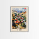 Gori Georgia Cityscape Art, Framed Canvas Print, Bedroom Wall Art, Travel Poster Art, Unique Home Decor