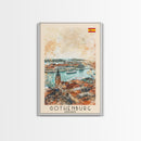 Gothenburg Sweden Harbor View Art, Framed Canvas Print, Living Room Wall Art, Travel Poster, Home Decoration