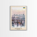 Kharkiv Ukraine Cityscape in Spring, Framed Canvas Print, Travel Poster, Wall Art, Home Decor, Living Room Decoration, Ukrainian Urban Art