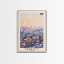 Kherson Ukraine Port View, Framed Canvas Print, Travel Poster, Wall Art, Home Decor, Living Room Decoration, Ukrainian Cityscape Art