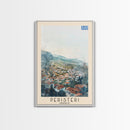 Peristeri Greece Travel Poster Framed Canvas Print, Watercolor Painting, Scenic Wall Art, Home Decor, Greek Landscape, Classic Art