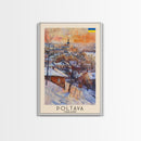 Poltava Ukraine Travel Poster Framed Canvas Print, Watercolor Painting, Scenic Wall Art, Home Decor, Ukrainian Landscape, Vibrant Art