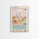 Astrakhan Russia Travel Poster Framed Canvas Print, Midcentury Modern Art, Pop Art Wall Decor, Home Decor, Vacation Gift, Living Room Art